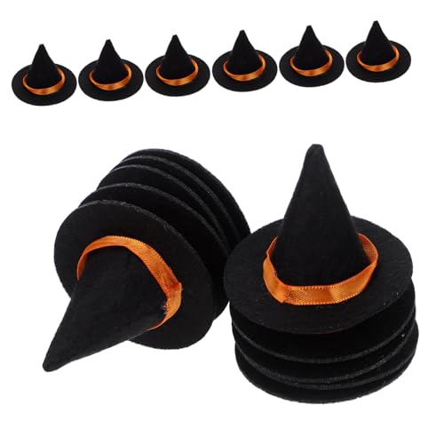 SOIMISS 16 Stück Teiliges Mini-hexenhut Schwarzem Filz Kleine Partyhüte für Weinflaschen Puppen und Diy-dekoration Vielseitige Halloween-accessoires für Festliche Bastelideen von SOIMISS
