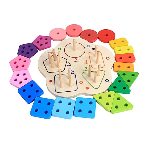 SOIMISS 1Satz Bausteine für Geometrisches Farbenspielzeug aus Lernspielzeug zur Formen und Farberkennung Sicheres Holzspielzeug für Kreative Spiele und Hand Auge Koordination von SOIMISS
