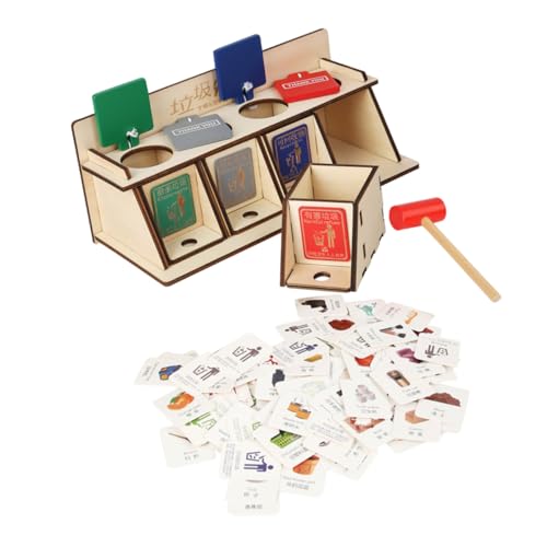 SOIMISS 1Satz DIY Müllsortierspielzeug aus Holz Lernspielzeug für Pädagogisches zur Mülltrennung Fördert Feinmotorik und Analytisches Langlebig und Kreativ von SOIMISS