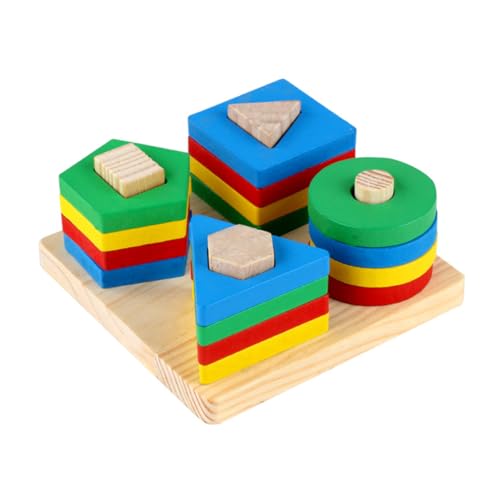 SOIMISS 1Satz Holzspielzeug für Geometrische Blöcke Kognitives Lernspielzeug für Frühe Bildung Umweltfreundliches Material für Jungen und Fördert Formen von SOIMISS