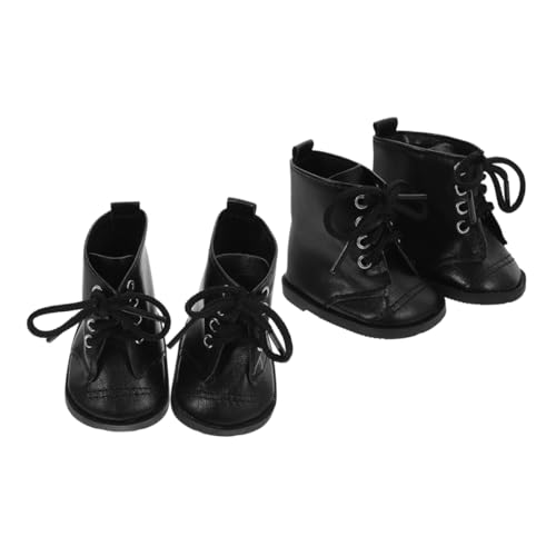 SOIMISS 2 Paare Mädchen-Puppenstiefel Puppen Schuhe Puppen für Mädchen Kleid Blau hoch Mode Stiefel Miniatur-Schuhe Puppenschuhe Schuhe für Puppen Mini-Schuhe Black von SOIMISS