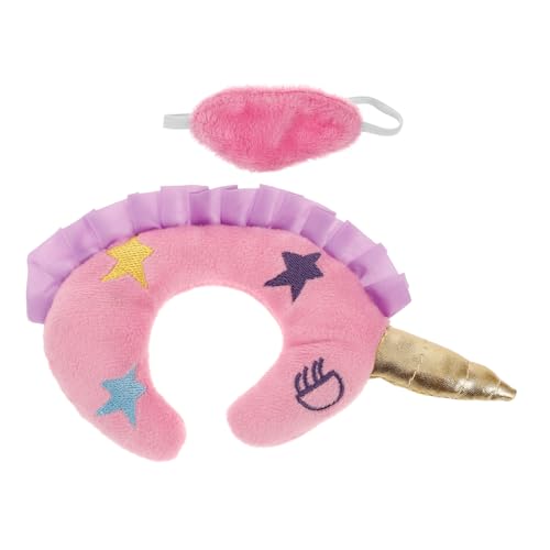 SOIMISS 2 Stück Puppenzubehör für 18 Zoll Puppen Nackenkissen und Augenmaske für Mädchen Einhorn Spielzeug Puppenreisezubehör für Puppenspiele und Puppenhaus Zubehör von SOIMISS