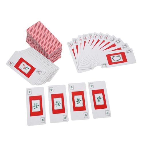 SOIMISS 2 Sätze Chinesische Mahjong Karten Tragbare Pokerkarten für Reisen Camping und Partys Robuste Spielkarten mit Würfeln für Outdoor Spiele und Familienunterhaltung SOIMISS 2 Sätze Chinesische Mahjong Karten Tragbare Pokerkarten für Reisen Camping und Partys Robuste Spielkarten mit Würfeln für Outdoor Spiele und Familienunterhaltung von SOIMISS