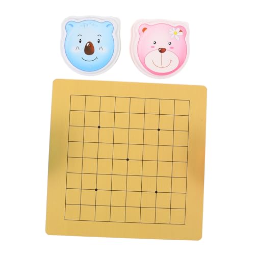 SOIMISS 2 Sätze Doppelseitiges Holzbrett mit Plastik Cartoon Bären Design Tragbares Weiqi für Gehirnentwicklung und Familienspaß von SOIMISS