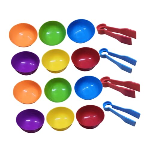 SOIMISS 2 Sätze Farbklassifizierungsbecher für Schüsseln und Clips Pädagogisches Zählspielzeug für Frühes Lernen und Kreativität Sicher und Praktisch für Kleinkinder von SOIMISS