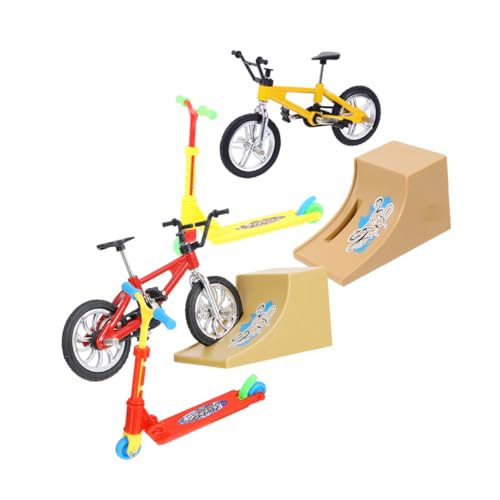 SOIMISS 2 Sätze Fingerbike Fingerboard Teilig Mini Scooter Ramp Desktop aus Aluminiumlegierung für Fingerspielzeug Tischdekoration Sammler von SOIMISS