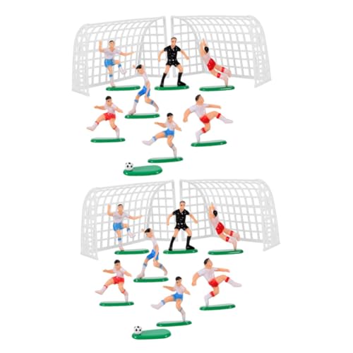 SOIMISS 2 Sätze Fußball Tortendeko Teilig Miniatur Fußballfeld Landschaft Deko mit und Spielern Wiederverwendbar für Kuchen Cupcakes Fußballfans von SOIMISS