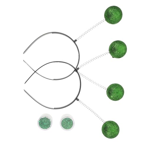 SOIMISS 2 Sätze Grüne Antennen Haarreifen mit Glitzerbällen Leichtes Bequemes Kostüm Accessoire für Erwachsene und Party und Halloween Dekoration von SOIMISS