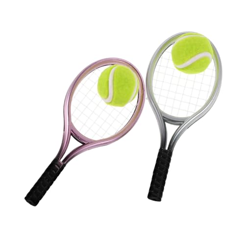 SOIMISS 2 Sätze Miniatur Tennisracket Set Teilig Silber Realistische Mini Tennisschläger mit Ball Vielseitig als Puppenhaus Deko Spielzeugmodell und Mini Sportset für Kreative Spiele SOIMISS 2 Sätze Miniatur Tennisracket Set Teilig Silber Realistische Mini Tennisschläger mit Ball Vielseitig als Puppenhaus Deko Spielzeugmodell und Mini Sportset für Kreative Spiele von SOIMISS