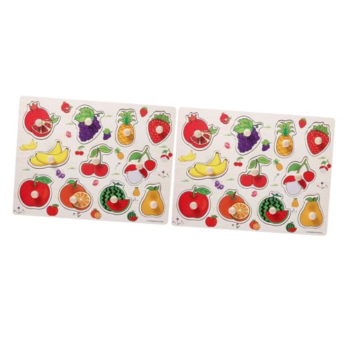 SOIMISS 2 Sätze Obst Jigsaw Puzzle Buntes Lernspielzeug Holzpuzzle Pädagogisch Für Kleinkinder Ab Jahren Eltern Junge Mädchen Spiel von SOIMISS