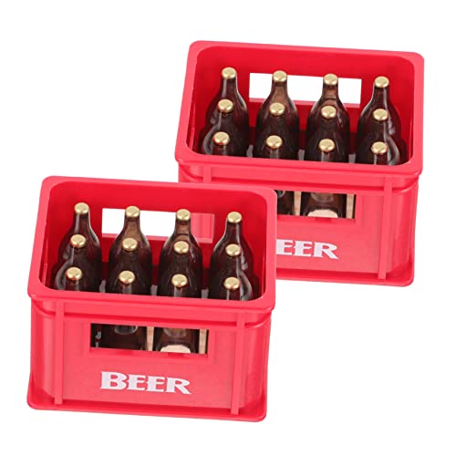 SOIMISS 2 Sätze Puppenhaus Requisiten Miniatures Miniature Food getränkeregal Flaschen minibar Toy Box klein Dekorationen Trinkflasche Miniatur Puppenhaus Miniaturen Plastik rot von SOIMISS