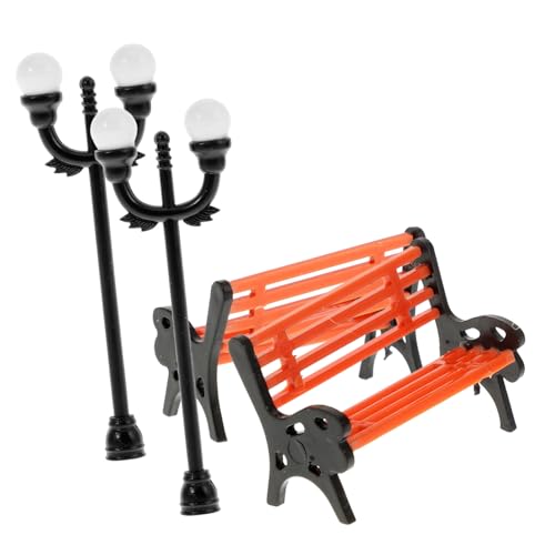 SOIMISS 2 Sets Parkstuhl Straßenlaterne Modellstuhl Ornament Kindermöbel Mikrolandschaft Miniatur Mini Kinderspielzeug Ornamente Für Kinderstühle Dekoration Modell von SOIMISS