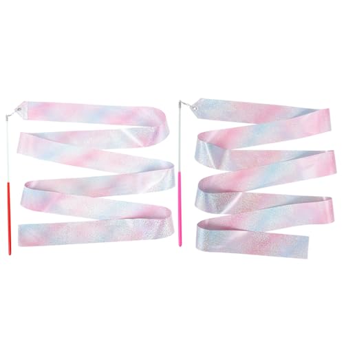 SOIMISS 2 Stück -Bänder klein funkeln rhythmisch Schleife Streamer gymnastikband tanzband Farbenfrohe Tanzbänder Gymnastik farbiges Band dekorative Luftschlange Polyester rot von SOIMISS