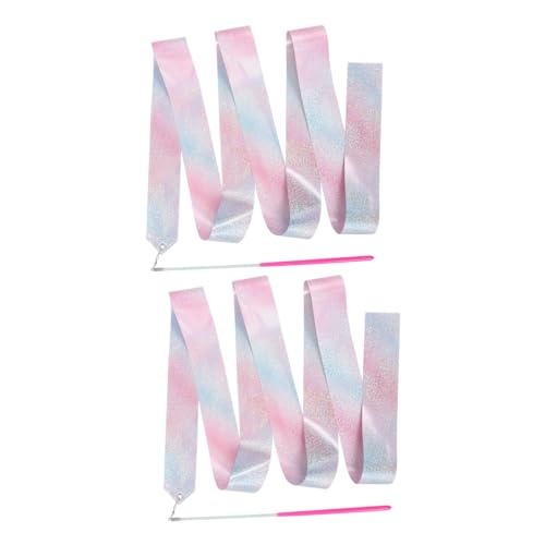 SOIMISS 2 Stück -Bänder tanzband Tanzband für Gymnastikband für Farbenfrohes Tanzband Barren Menschen farbiges Band durchführen leuchtendes Band Polyester Rosa von SOIMISS