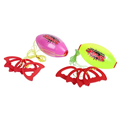 SOIMISS 2 Stück Ballspielzeug Outdoor Für Gymnastikball Sportspielzeug Interaktiver Ball Doppelspieler Ball Ziehbälle Sport Hand Fitnessball Gelb von SOIMISS