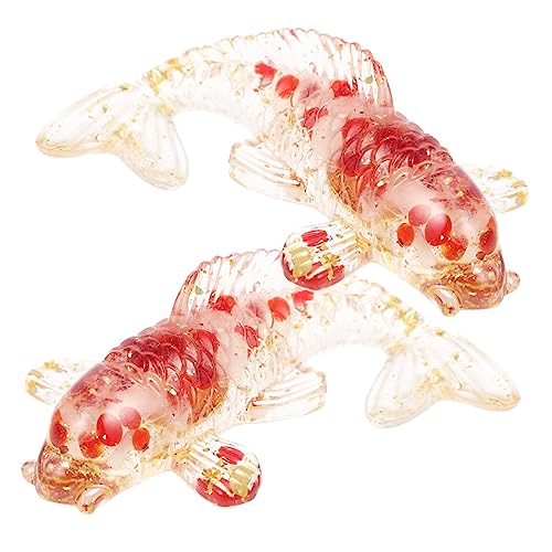 SOIMISS 2 Stück Crystal Koi Ornamente Fisch Dekoration Realistisch Fischdekorationen Für Panzer Figur Japanischer Karpfenfisch Tank Schwebend Fischverzierung Mini Klein Rot Harz-leim von SOIMISS