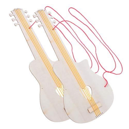 SOIMISS 2 Stück DIY Holzgitarre für Handgefertigtes Holzgitarren bastelset zum Bemalen und Dekorieren Fördert Kreativität Handliche Geschenk für Jungen und Mädchen von SOIMISS