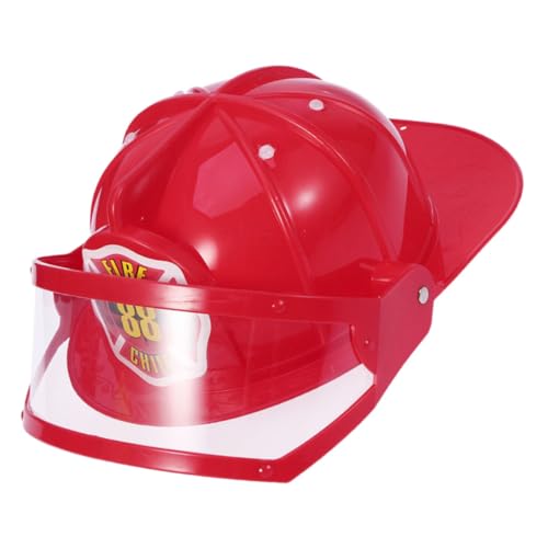 SOIMISS 2 Stück Feuerwehrhelm Rot Verstellbarer Feuerwehrmann Hut Kostümzubehör für Rollenspiele und Mottopartys Feuerwehrmann Kopfbedeckung für Verkleidung und Halloween von SOIMISS