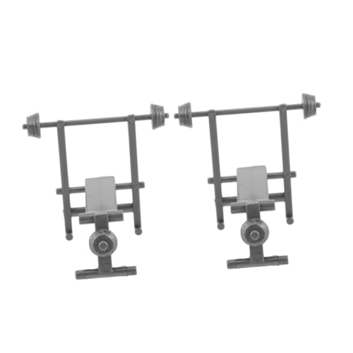 SOIMISS 2 Stück Fitnessgeräte Modell Lebensechte Langhantel Spielzeuge Modellraum Puppenhaus Trainingsgeräte Puppenhaus Trainingsspielset Miniatur Puppenhaus Sportgeräte Mini von SOIMISS