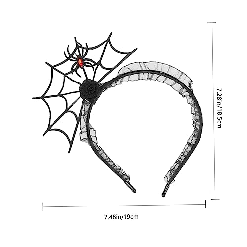 SOIMISS 2 Stück Halloween Haarreif mit Großem Schwarzem Spinnennetz Design Kreatives Party Accessoire für Cosplay Bühnenauftritte und Gruselige Halloween Kostüme von SOIMISS