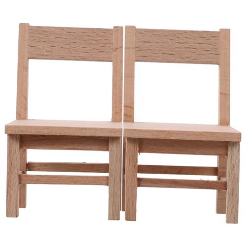 SOIMISS 2 Stück Holzstuhl Modell Puppenhaus Möbel für Kreative Dekoration für Natürlichem Holzton SOIMISS 2 Stück Holzstuhl Modell Puppenhaus Möbel für Kreative Dekoration für Natürlichem Holzton von SOIMISS