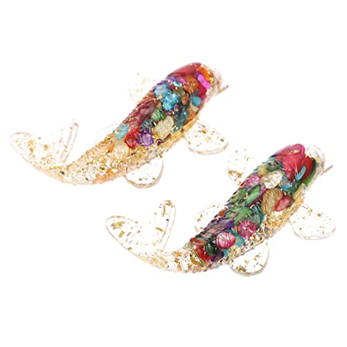 SOIMISS 2 Stück Koi -Fisch -Ornamente Party Figur Tank Schwebend Kristalle Fischverzierung Fisch Dekoration Zubehör Für Fischaquarien Mini Klein Tischfisch-Ornament Harz-leim Colorful von SOIMISS