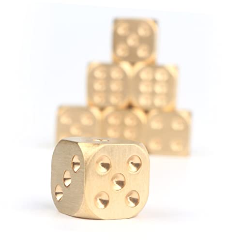SOIMISS 2 Stück Messingwürfel Spielwürfel Große Würfel Jumbowürfel Große Würfel Mahjongwürfel Kleine Würfel Messingmetallwürfel Seitige Würfel Glücksspielwürfel Metallwürfel von SOIMISS