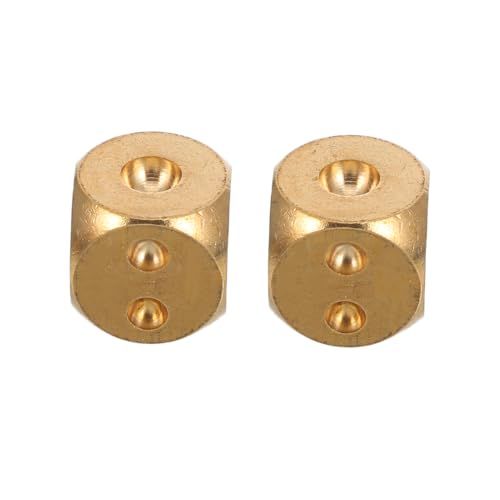 SOIMISS 2 Stück Messingwürfel Tischspielwürfel Tischspielwürfel Pokerbrettseitige Würfel Mahjongwürfel Metallwürfel Würfel Messing Glücksspielwürfel Metallwürfel Pokerwürfel Metallwürfel von SOIMISS