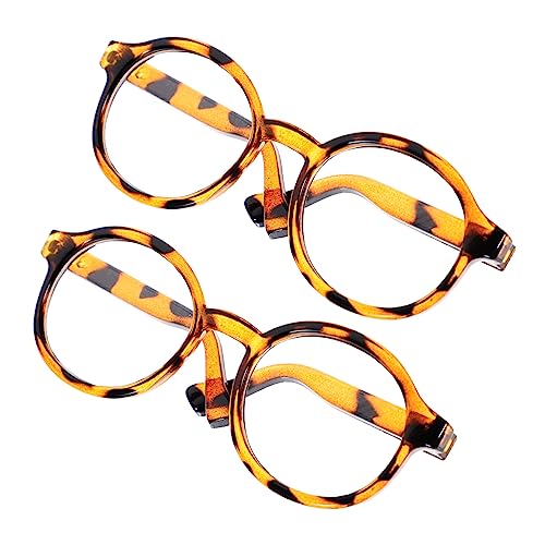 SOIMISS 2 Stück Mini-Brille Mini Brille Für Puppen Schwarze Puppenbrille Auge Klein Rahmen Glänzend Blau Retro Gläser Stilvolle Brillenrequisiten Puppenbrille Plastik von SOIMISS