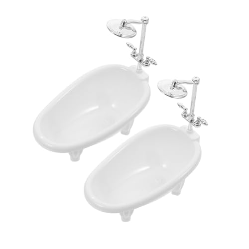 SOIMISS 2 Stück Miniatur Badewanne für Puppen Niedliches Puppenhaus Badmöbel für Kreatives Spiel und Zubehör für Puppenhaus Dekoration Fördert Fantasie und Interaktion von SOIMISS