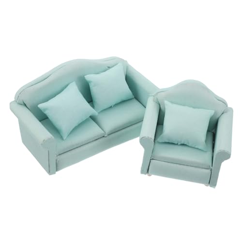 SOIMISS 2 Stück Miniatur Puppenhaus Möbel Teilig Grünes Wohnzimmer Sofa und Sessel mit Kissen Weiche Stoffpolsterung Faderesistent Flexibel Anordbar für Puppenhaus SOIMISS 2 Stück Miniatur Puppenhaus Möbel Teilig Grünes Wohnzimmer Sofa und Sessel mit Kissen Weiche Stoffpolsterung Faderesistent Flexibel Anordbar für Puppenhaus von SOIMISS