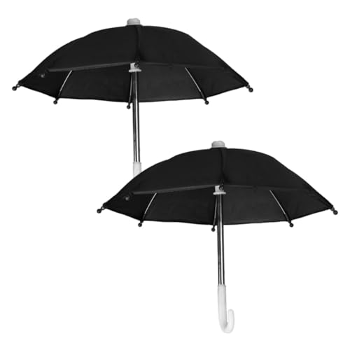 SOIMISS 2 Stück Miniatur Regenschirm Schwarz Stilvolles Puppenhaus Zubehör Realistische Miniatur Deko Hochwertige Verarbeitung Vintage Design Puppenhaus Dekoration von SOIMISS