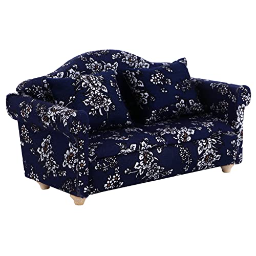 SOIMISS 2 Stück Miniatur Sofa für Puppenhaus Blauer Blumenstoff Kissen für Schlafzimmer Cafés und Romantische Dekorationen Perfektes für Sammler SOIMISS 2 Stück Miniatur Sofa für Puppenhaus Blauer Blumenstoff Kissen für Schlafzimmer Cafés und Romantische Dekorationen Perfektes für Sammler von SOIMISS