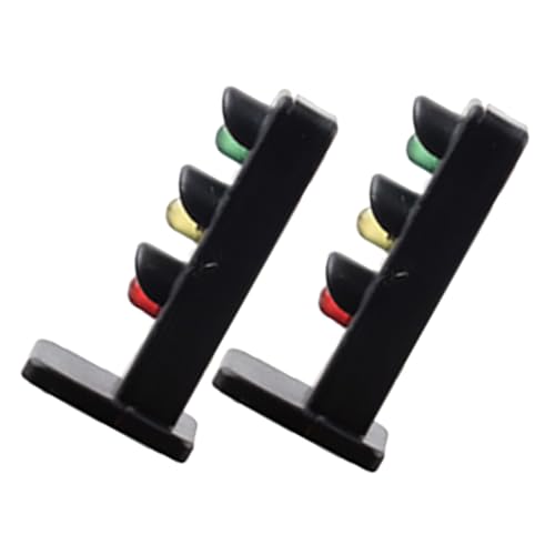 SOIMISS 2 Stück Miniature Railroad Signal Lamp Modell Teilig Farbige LED Signale für Sandtisch Dekor Langlebig und Realistisch Geeignet für Modellbau Mini Haus und Modellbahnanlagen von SOIMISS