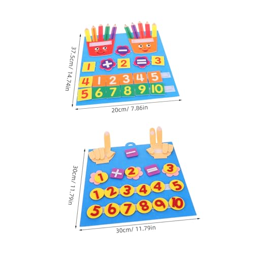 SOIMISS 2 Stück Montessori Kindergarten Mathe Lernspiel Fingerzahlen Multiplikationstafel aus Weichem Vliesstoff für Kleinkinder Fördert Logisches Denken und Motorische Fähigkeiten von SOIMISS