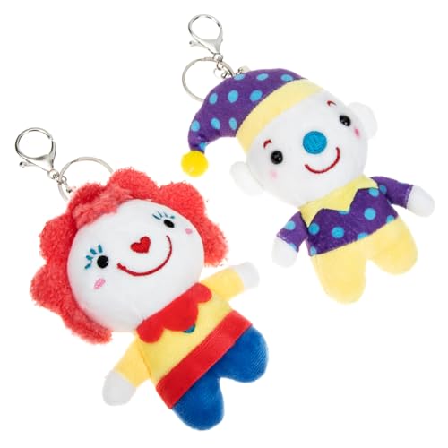 SOIMISS 2 Stück Niedliche Plüsch Clown Schlüsselanhänger Teiliges Weiche Puppen Anhänger Leichte und Kompakte Taschen Deko Vielseitig für Party und Alltag Geeignet von SOIMISS