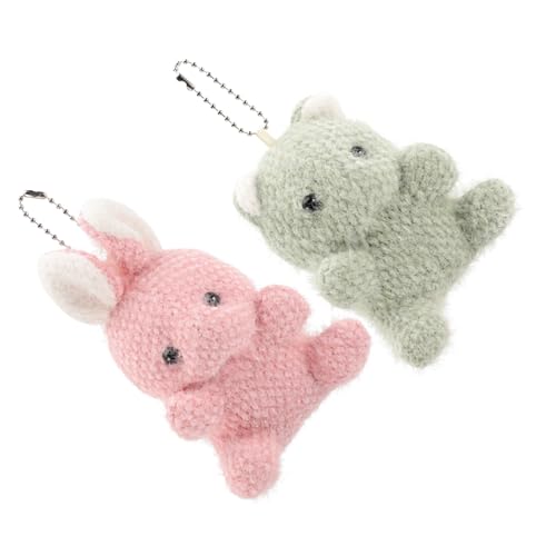 SOIMISS 2 Stück Plüsch Kaninchen Schlüsselanhänger Kuscheliges Bunny Langlebig Farblich Sortiert Niedliche Anhänger für Taschen und Geschenkideen zu Ostern Weihnachten Zufällige Farbe von SOIMISS