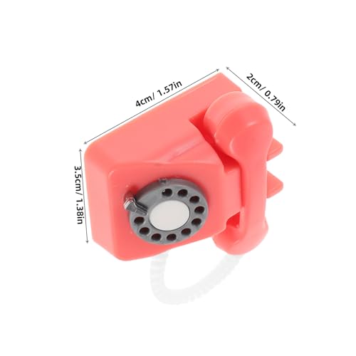 SOIMISS 2 Stück Puppenhaus Retro Telefonmodell in Rot und Schwarz Detaillierte Mini Tischdekoration für Puppenhaus Wohnzimmer Sammlerobjekt und Fotorequisite von SOIMISS
