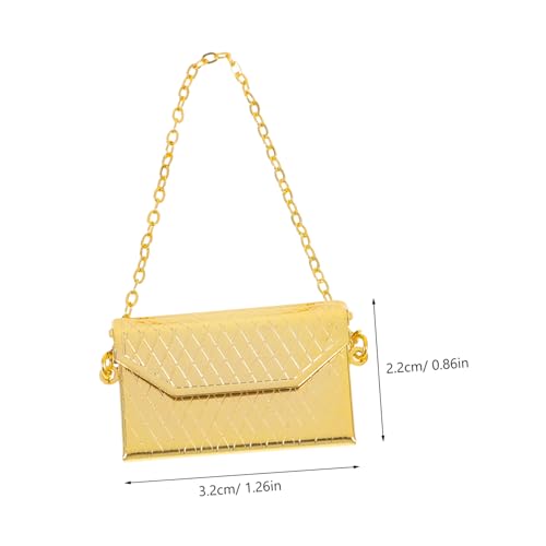 SOIMISS 2 Stück Puppenhaus Tasche Teiliges Metallhandtaschen Modell Gold Groß Klein für Puppenzubehör Dekoration DIY Miniatur Kettenhandtasche für Puppenhaus Atmosphäre von SOIMISS