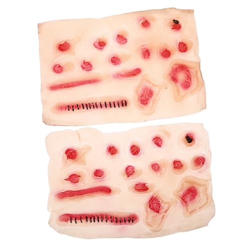 SOIMISS 2 Stück Realistische Halloween Wundtattoos Temporäre Narbenaufkleber für Cosplay Party Dekoration Hautfreundliche Fake Wunden Aufkleber für Gruseliges Make Up von SOIMISS