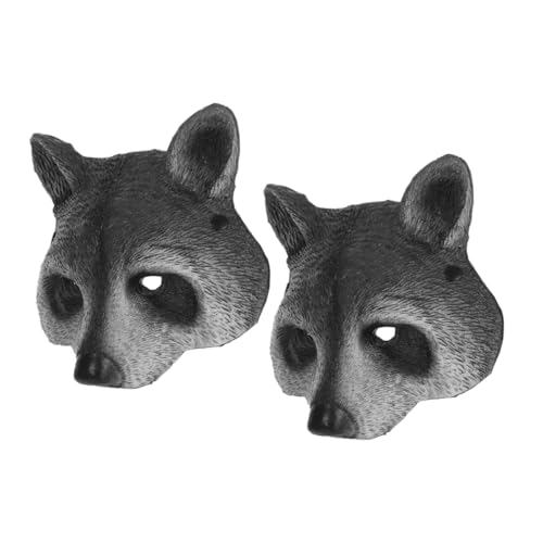 SOIMISS 2 Stück Realistische Waschbär Halbgesichtsmasken aus Leichtem Pu-schaumstoff Atmungsaktiv Komfortabel Langlebig für Halloween Kostüm Karneval Cosplay Party Zubehör von SOIMISS