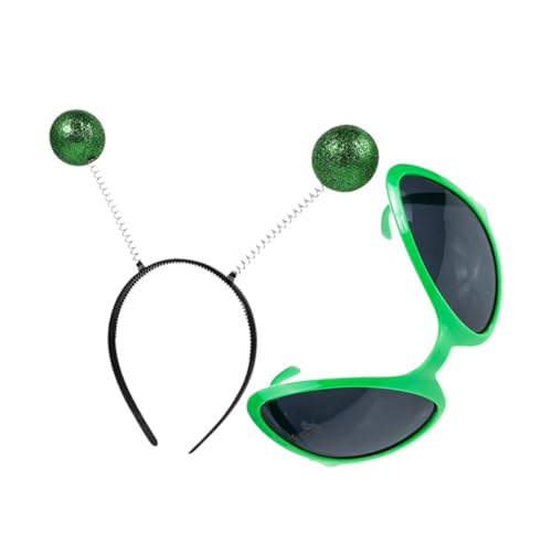 SOIMISS 2 Stück Teiliges Alien Grünem Antennen stirnband und Grauen Plastik sonnenbrillen Lustiges Headwear kostüm für Faschingsparty Halloween Bühnenauftritte und Cosplay SOIMISS 2 Stück Teiliges Alien Grünem Antennen stirnband und Grauen Plastik sonnenbrillen Lustiges Headwear kostüm für Faschingsparty Halloween Bühnenauftritte und Cosplay von SOIMISS