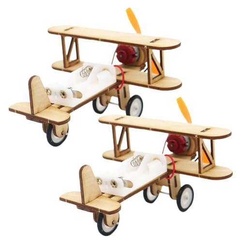 SOIMISS 2 Stück Teiliges DIY Holz Flugzeug Modell Bausatz für Handgefertigtes Puzzle Dekoratives Bastelset für Jungen Mädchen Kreatives Lernspielzeug ohne Batterien Zufällige Farbe von SOIMISS