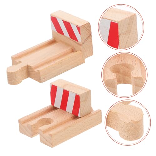 SOIMISS 2 Stück Teiliges Holz Zug Stoppschienen Natürliche Holzschienen Sicheres Kinderspielzeug für DIY Holzeisenbahn Fördert Kreativität und Eltern Junge Mädchen Interaktion von SOIMISS