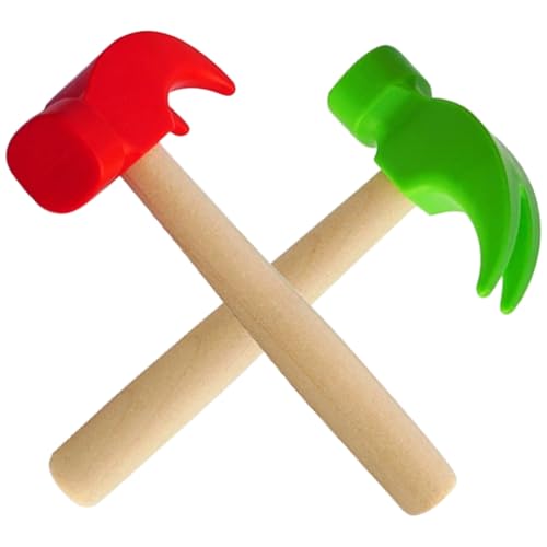SOIMISS 2 Stück Teiliges Kinderwerkzeug Hammer aus Leichtem Holz Fördert Hand Auge koordination und Motorik Buntes Klopfspielzeug für Jungen und Mädchen zum Greifen von SOIMISS