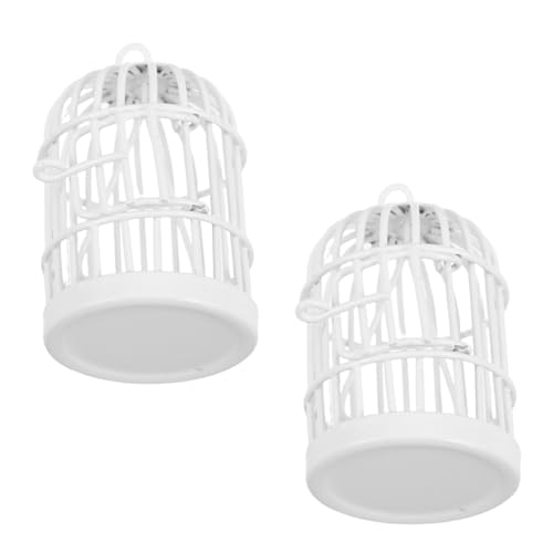 SOIMISS 2 Stück Teiliges Metall Vogelkäfig mit Schwenkbarer Tür Realistische Mikrolandschaft Deko für Puppenhäuser DIY Bastler Sammler Wandhänger und Tischdekoration von SOIMISS