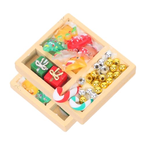 SOIMISS 2 Stück Teiliges Miniatur Dollhouse mit Bunten Candy Ornamenten Festliche Mini Dekorationen für Puppenhaus Vielseitige Weihnachtsaccessoires für Kreative DIY und Spielprojekte von SOIMISS