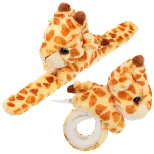 SOIMISS 2 Stück Teiliges Plüsch Giraffen Slap Armband Slap Wristband Dehnbar Niedlich Geschenk Party Mitgebsel für Jungen und Mädchen von SOIMISS