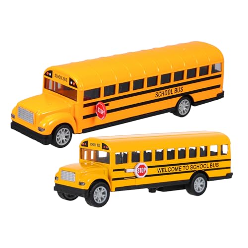 SOIMISS 2 Stück Teiliges Pull Back Schulbus Realistische Kinderfahrzeugmodelle Robuste Busse in Kleinen und Großen Geschenk für Jungen und Mädchen Ab Jahren Einfach zu Bedienen und von SOIMISS
