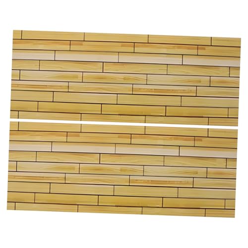 SOIMISS 2 Stück Teiliges Puppenhaus Bodenfliesen Holzoptik Miniatur Fußbodenplatten DIY Spielhaus Dekoration Langlebige Natürliche Holzpaneele für Flexible Gestaltung und Einfache Montage von SOIMISS